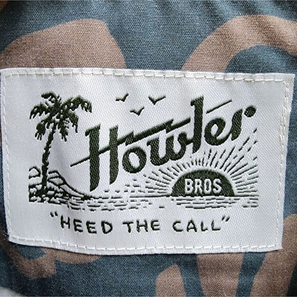 Howler Bros Mansfield Shirt Mens S Cotton Poly Distant Forms Dark Forest Print - Picture 11 of 16